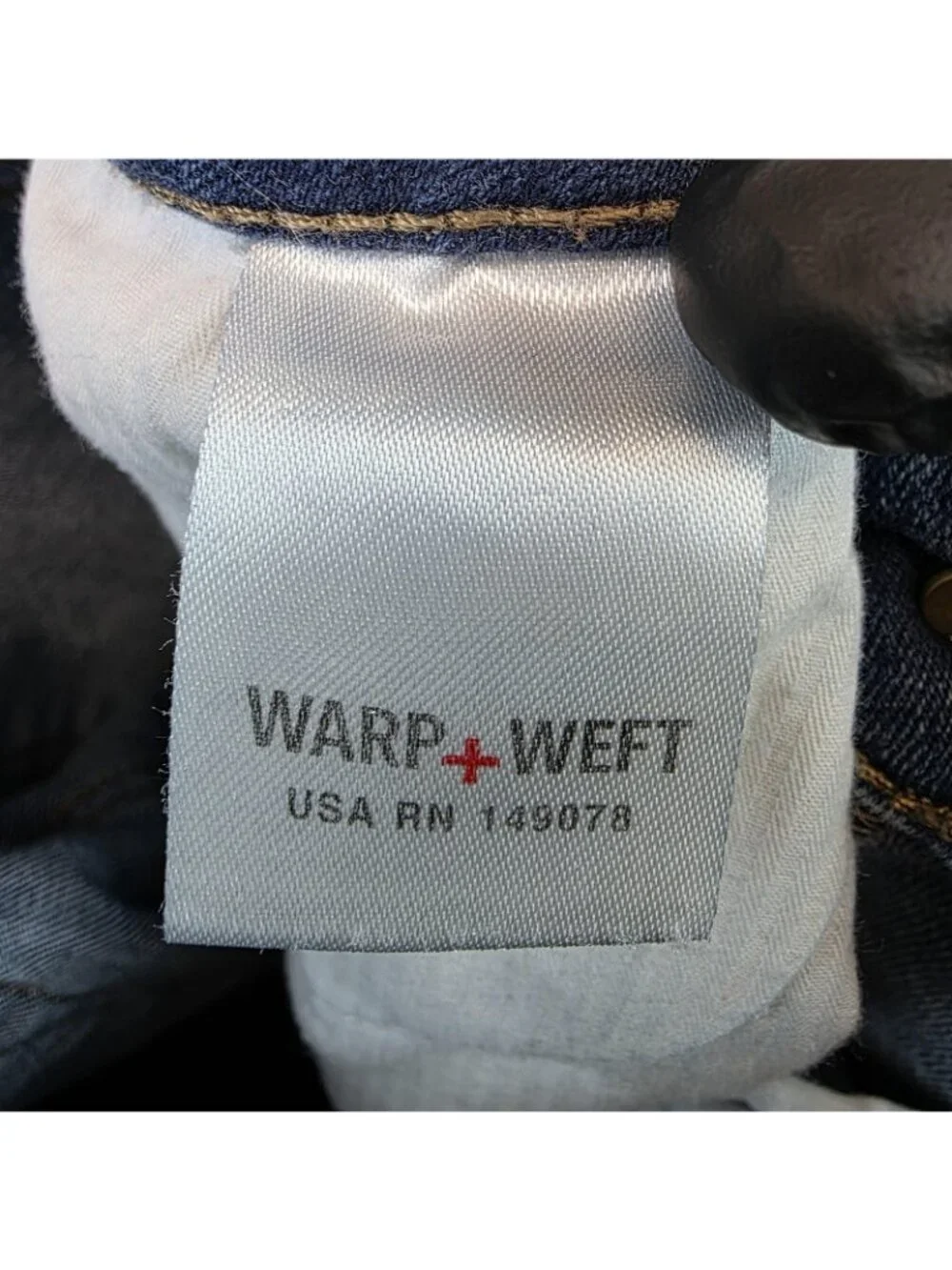 Warp + Weft ICN Incheon Wide Leg Jeans Womens 26 Blue Med Wash High Rise Crop - Picture 9 of 16